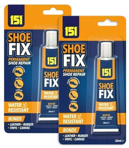Super Glue Shoe Repair Adhesive - Extra Strong, Waterproof Flexible Sole Fix for Leather, Rubber, Vinyl, Canvas, Boots, Trainers, Heels - 30ml x 2 Pack