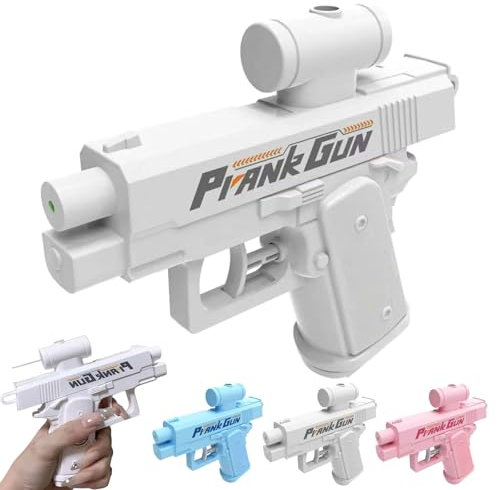 Prank Water Gun, Water Gun Pistol, Compulsive Two Way Water Guns, Reverse Water Spray Squirter Toys, Ideal Novelty Gifts for Friend Classmate Family (White)