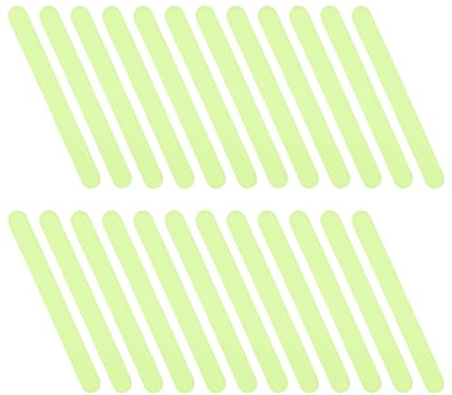 TEHAUX 24 Piezas Pegatinas Antideslizantes Luminiscentes para Baño y Escaleras de Tiras Transparentes Impermeables Adhesivas y Resistentes para Ancianos Seguridad Ambientes Oscuros