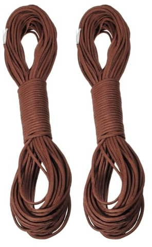 Healeved Cuerda de Paracaídas 7 Hilos 4 MM Resistente para Camping al Aire Libre Cuerda Multiusos para Tiendas de Campaña de Nailon Marrón 31 M 2 Unidades