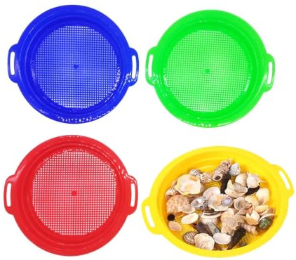 Tamis à sable de plage lot de 4 tamis passoires multicolores
