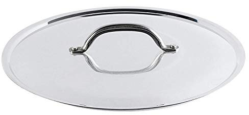 Pentole Agnelli Coperchio con Orlo in Alluminio con Ponticello in Acciaio Inossidabile, 55 cm, Argento