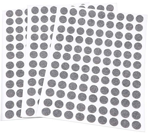 Adsamm® / 324 x Selbstklebende Filzgleiter/Grau/ø 10 mm/Rund / 1.5 mm dünne Selbstklebende Möbelgleiter aus Filz