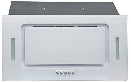 SIA UCG52WH 52cm White Glass Built In Kitchen Cupboard Cooker Hood Extractor Fan