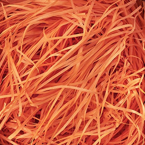 500g Geschreddertes Papier Orange, Papier Füllmaterial für Pakete, Weiches Geschenk Füllmaterial für Geschenkbox/Körbe und Karton, Bieten Guten Schutz und Dekoration für Geschenke