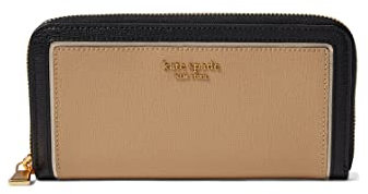 Kate Spade New York Morgan ColorBlocked Saffiano Leather Zip Around Continental Wallet Cafe Mocha Multi One Size, Cafe Mocha Multi, One Size, Morgan Colorblocked Saffiano Leather Zip Around