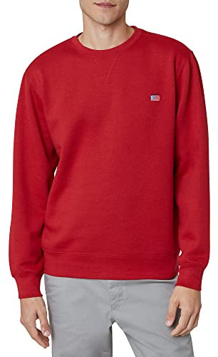 Chaps Herren-Sweatshirt, klassische Passform, Fleece, Rundhalsausschnitt, Sweatshirt für Herren (Größe S-2XL), Chaps Rot, Medium