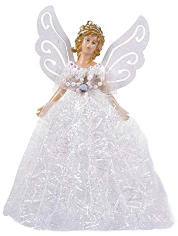 Julgran topper, julgran spets, ängel, julängel för plastgran, ängel julgran hänge med fjädervingar för juldekorationer