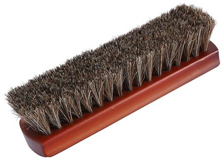 DHSBGWSX 1 spazzola marrone per capelli di cavallo, spazzola per la pulizia della pelle, spazzola in tessuto, spazzola per scarpe con manico in legno, spazzola per la pulizia delle scarpe, per divano,