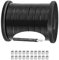 Wire Rope Stainless Steel Wire Cable PVC Black Coated Steel Wire Rope For Outdoor String Lamp Light Suspension, Climbing Plants, Strimmer, Gardening cord, with 30 Aluminum Crimping Sleeves