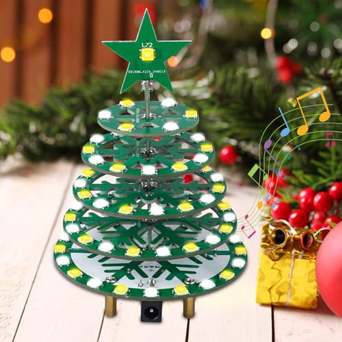 PEMENOL Kit de Soudure Multicolore pour Sapin de Noël - 7 Modes d'éclairage - Lumières RVB - Calendrier de l'Avent électronique - Kit de Soudure Pratique - Décoration Cadeau de Noël