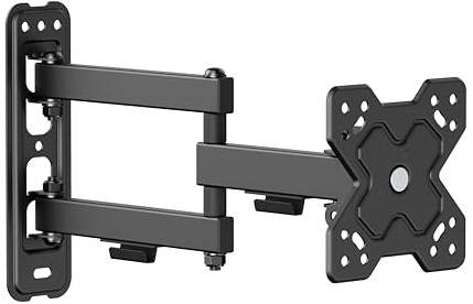 PureMounts TV-skärm väggfäste, universellt lutningsbart svängbart fäste med ledad arm, max VESA 100 x 100 mm för TV-skärm på 13–32 tum upp till 20 kg, svart