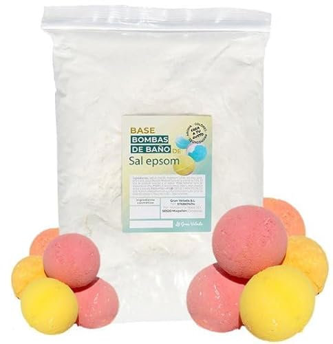 Base bombas de baño de sal epsom / 1000 gr