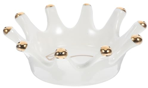 Holibanna Bandeja Decorativa de Cerámica Forma de para Joyas Vaciabolsillos Soporte de Candelabro y Accesorio para Escritorio y Mesa