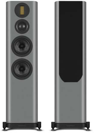Wharfedale EVO 5.4 Floorstanding Speakers (Pair) – 3‑Way Bass‑Reflex Tower, Dual 6.5″ Kevlar Woofers, Soft‑Dome Mid, AMT Tweeter, SLPP Port Technology (Lunar Grey)
