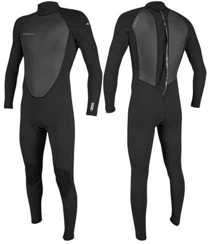 O'Neill Reactor-2 3/2mm Back Zip Fullsuit Herren Neoprenanzug Wetsuit (BLK/BLK, L)