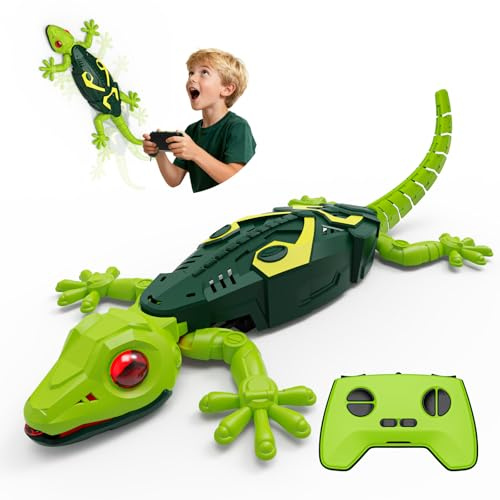 Yidoroye Macchina Arrampicata Geco Telecomandata, Giocattolo Lucertola Robotica Realistica, Adatto a Bambini dai 3 agli 8 Anni, Può Arrampicarsi sui Muri, Design Camaleonte, Regalo di Natale(Type-2)