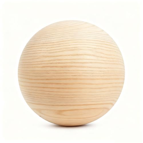 VOLWCO Palla di Legno Rotonda di Pino Naturale da Sfera Tonda, Superficie Liscia, per Artigianato Creativo DIY Decorazioni Giocattoli e Accessori Fai da Te(Size:8cm（1pcs）)