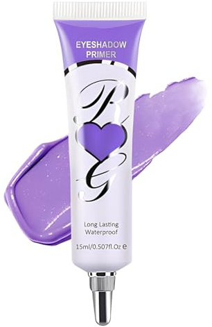 Eyeshadow Primer, Pigment Base Eyeshadow Primer, Ultra-Creamy Eye Base Lightweight Long Lasting Eye Primer, Matte Full Coverage Concealer Makeup for Mature Skin 15ml (4# violet)