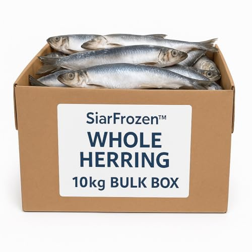 SiarFrozen™ Whole Herring 10kg Bulk Box – Raw Dog & Cat Food – Approx. 15–25cm Fish – Omega-3 Rich BARF Diet