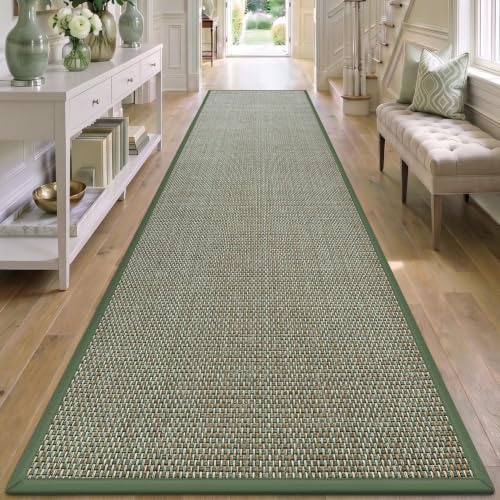 DEXI Hallmatta 80 x 300 cm, Halkfri, Grön | Polyestermaterial, smutsfångande, låg profil, lätt att rengöra, för hall, kök och entré