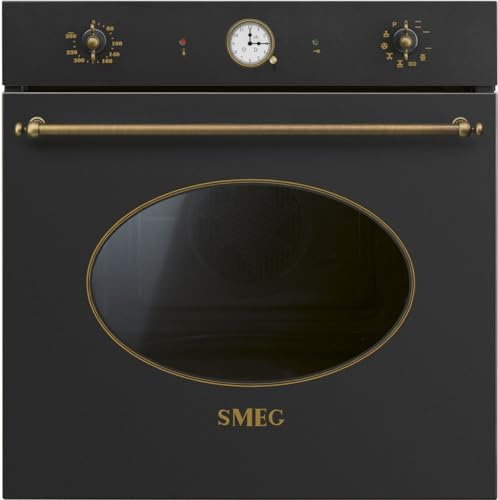 Smeg SFP68C1TAO Forno Elettrico Termoventilato, 60cm, Estetica Coloniale, 65 Litri, Pirolitico, Soft Close, Colore Antracite, Classe Energetica A