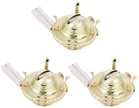HAPINARY Quemador de Quinqué de Aceite Retro Dorado de Aleación de Aluminio, 3 Piezas Detallado Acabado para Lámparas de Aceite en Fiestas Vintage