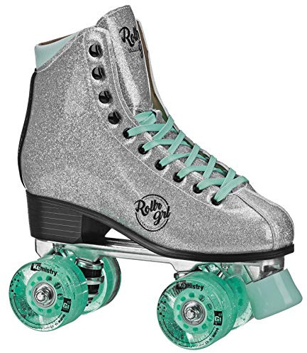 Rollr GRL Astra Glitter Roller Skates - Women's Silver/Black Size 09