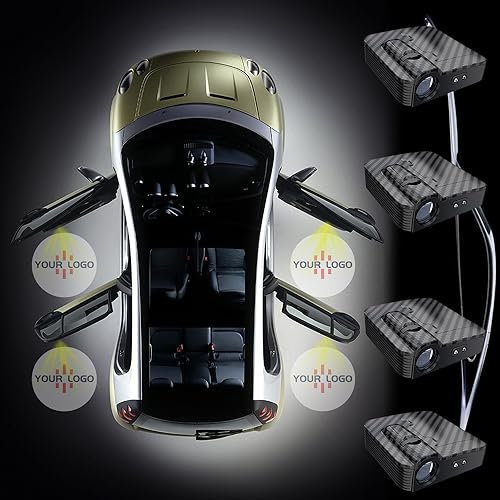 2 Pcs LED Logo Autotür Licht, HD Türbeleuchtung Logo Projektor, Universal Drahtlose Autotür Logo Licht Projektor, Einstiegsbeleuchtung für Autotür (E)