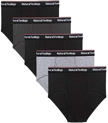 5Mayi Full-Rise Mens Briefs Cotton Mens Underwear Open Front Underpants Men Multipack M,Mid-Rise Cotton Briefs- A:Classic Black & Grey