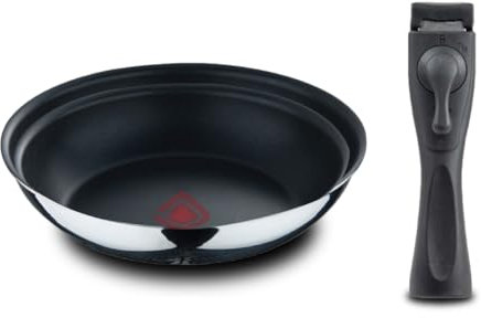 Bergner- Set 3 Stück Bratpfannen (24+26 cm) mit abnehmbarem Griff - Edelstahl - Antihaftbeschichtung ILAG Essential Coating - Heatdot Technology