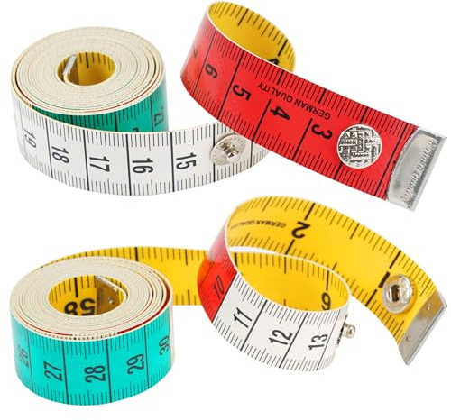 2 Pack 150cm/60in Soft Flexible Tape Measure, Dual Sided Body MeasuringTape, Measurement Body Measure Tape with Button, Metric Waist and Body Measurements, for Tailors Dressmakers and Sewing