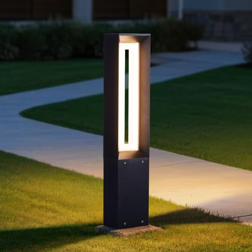 MVBT Landscape Path Lights, 31.5 AC100-240V Outdoor Pathway Lights, IP65 Waterproof Bollard Light, 3000K LED Bollard Landscape Lighting, Modern Commercial Curb Appeal Light for Driveway Sidewalk Lawn