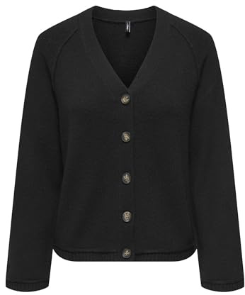 ONLY Onlhazel Ls Cardigan BF KNT, Noir, L Femme