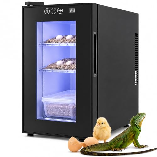 Incubateur 10°-640°C (50-104°F), 23L, Automatique Appareil à Couver Couveuse avec Température Incubateur d’Œufs pour Tortues, Lézards, Serpents