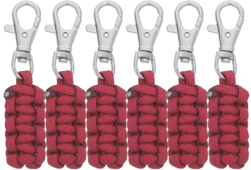 NIYANGLE 6 Pièces de Tirettes de Fermeture Éclair Amovibles en Paracorde Polyester avec Fermoir Métal, Remplacement pour Paquet à Dos et Vestes, pour Voyage et Déplacement