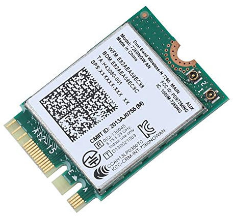 ASHATA WiFi Karte, 7260NGW AN Wireless WiFi Karte Dualband 2,4GHz /5GHz WLAN Adapter,Bluetooth 4.0 Drahtlose WiFi-Karte NGFF M2 Netzwerkkarte für Dell/Asus/Toshiba/Acer usw.