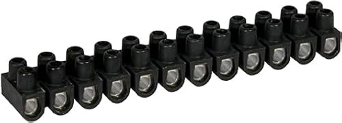 Eur'Ohm - Barrette de connexion 12 plots acier zingué - 25mm² - 101 A - Noir