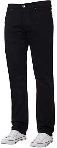 Enzo herr klassiska raka ben stretch jeans basic arbete denim byxor alla midjestorlekar