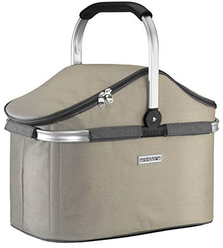 anndora Einkaufskorb 25 Liter Isolierkorb Picknick Kühlkorb - Champagner grau