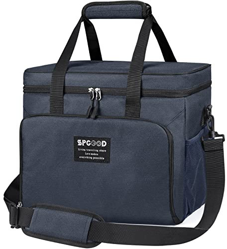 SPGOOD Kühltasche 20L/30L/40LThermotasche Picknicktasche Groß Isoliert Faltbar Gefriertasche Warmhaltetasche Lunchtasche Tiefkühltasche Cooler Bag Einkaufstasche für Strand/Picknick/BBQ (Blau 20L)