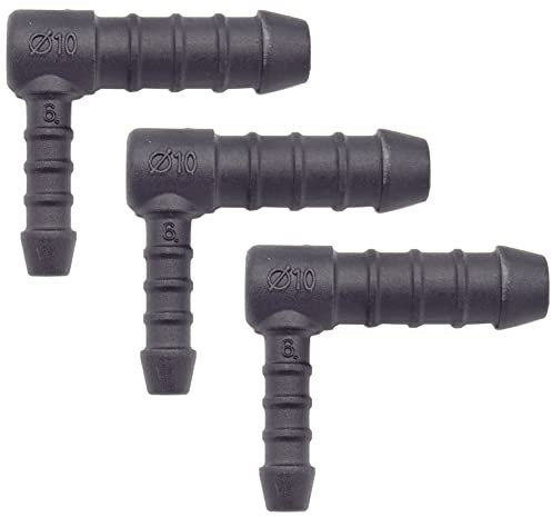 3 x YOU.S Original Schlauchverbinder Zwischenstück RGV Ø 6x10 mm 90° Winkel - L-Form Reduzierer