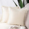 Madizz 2er Set Kissenbezügen aus Wildleder mit Fransenquasten Weiche dekorative Kissenbezüge für Sofa Schlafzimmer Kissenhülle Beige 40x40 cm Quadrat
