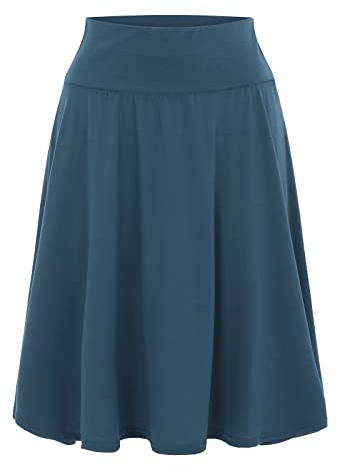 Jupe Plisse Femme - Jupe Demi-Corps élastique Taille Haute décontractée de Couleur Unie pour Femmes Jupe Mi Longue Sexy