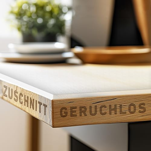 Floordirekt Protector de Mesa Transparente con Borde Biselado de 45°, Lámina a Medida, Fabricado en Alemania, 80 x 80 cm