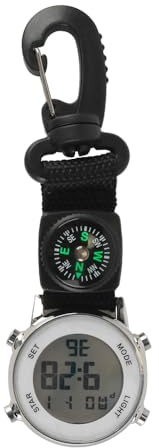 WANGCL Orologio da tasca per infermiere con moschettone - digitale multifunzionale, lega di zinco impermeabile, lunghezza 13,5 cm, bianco, 55 g