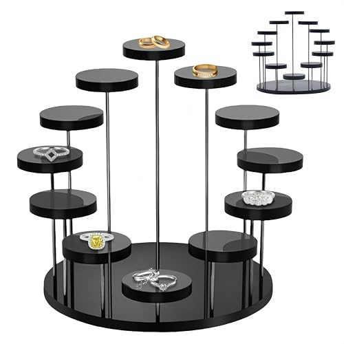 HJYDGJ Exhibición de Acrílico 12 Niveles para Figuras de Anime, Cosméticos, Artesanías, Joyas, Postre, Cupcake, Perfume, Muffin - Soporte Organizador Estante