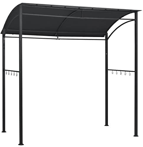 Utiny Pavillon 215x150x220 cm Anthrazit Stahl BBQ Partyzelt mit 10 Haken Witterungsbeständig Grillpavillon Dach