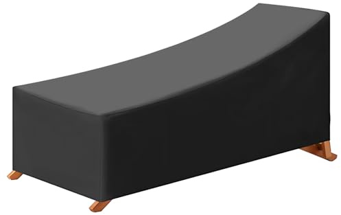 Bindokun Överdrag till trädgårdsstol, vattentätt skydd för trädgårdsstol, 420D Oxford skyddande överdrag för solstol, solstol, däckstol 210 x 75 x 40/80 cm