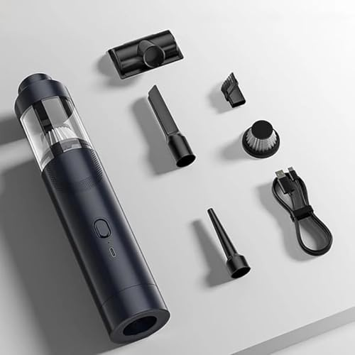 LexTex Aspiradora Inalámbrica para Coche Slim V8 Mate De Alta Potencia, Miniaspiradora Portátil con Múltiples Accesorios, Soplador Y Aspirador, Diseño Silencioso con Reducción De Ruido(Negro,19000pa)